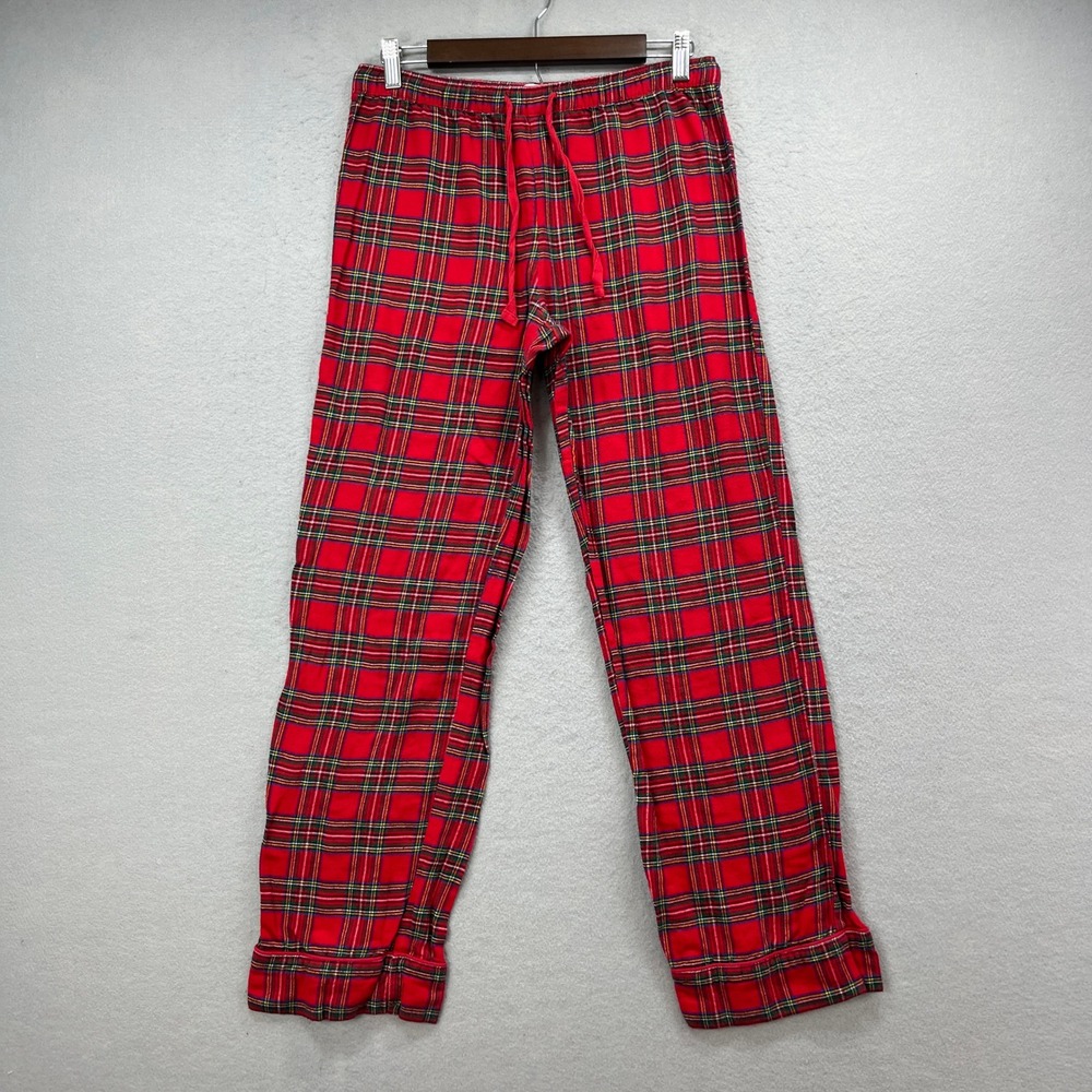 Love by Gap Pajama Pants Womens XS Red Plaid Tartan Cotton Blend Cozy Sleepwear